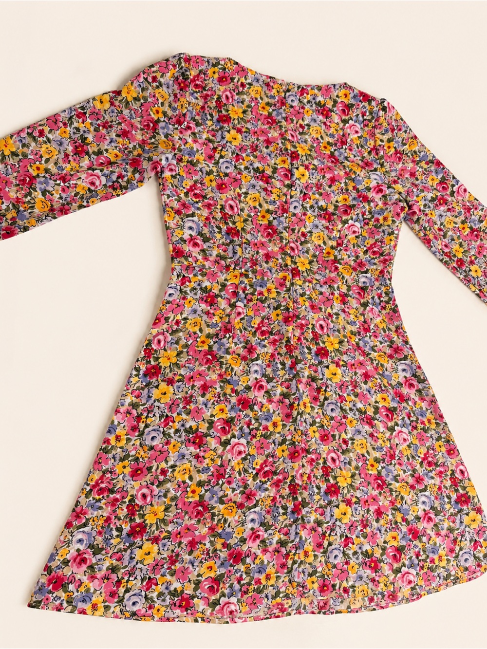 LOFT Outlet Floral Tie-Front Dress Size 2 - Picture 7 of 8